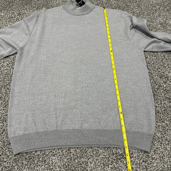 NWT Bachrach 100% Fine Merino Wool Gray Italy Long Sleeve Sweater, Size XXL - Picture 6 of 7